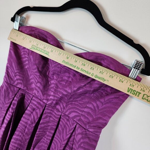 Rebecca Taylor Strapless Silk Blend Zebra Print Dress Mini Dress w/ Pockets Prom - Picture 10 of 15